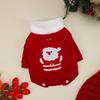 Christmas Corduroy Thickened Warm Small Breed Dog Clothes with Harness Compatible Teddy Bichon Pet Apparel for Winter Holiday