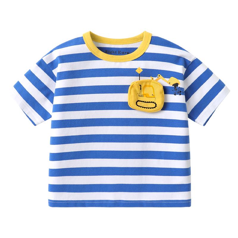 Rightou Summer 2025 Boys' Short-Sleeve T-Shirt - New Children's Toddler Top, Lightweight Half-Sleeve Style