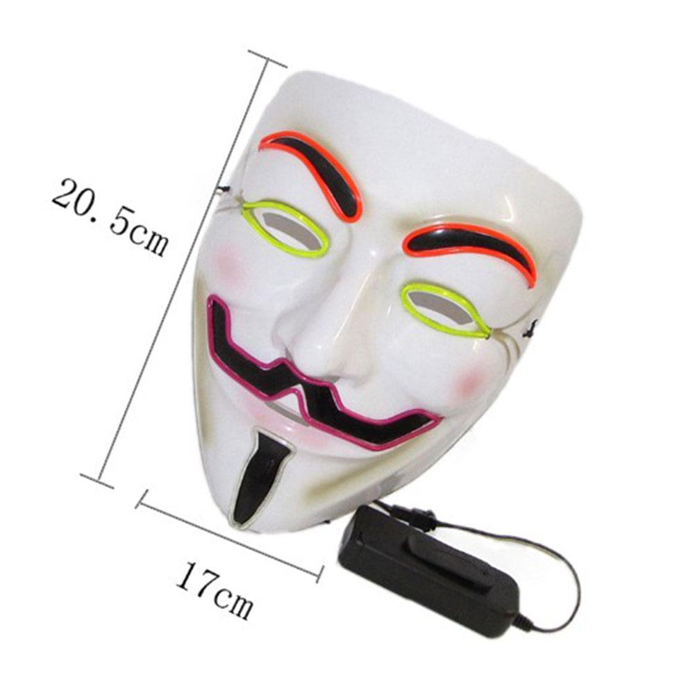 Unisex V-shaped Mask LED Light Mask for Halloween Festival Cosplay Party Red-green-purple-transparent blue#1