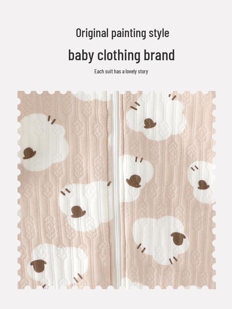 Temperature-Regulating Cotton Baby Sleeping Bag: Unisex Zipper Anti-Kick Boneless Footed Design