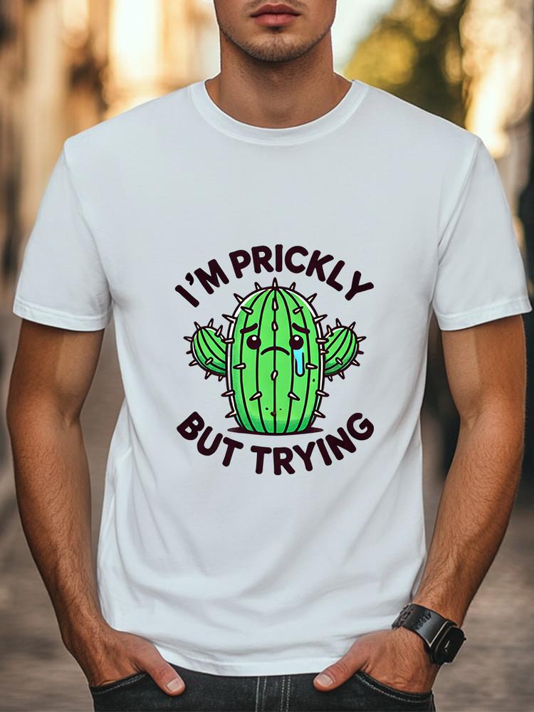 Я колючий, но стараюсь Футболка Смешная футболка с графикой кактуса Унисекс Женская Мужская Футболка Унисекс XXXXL