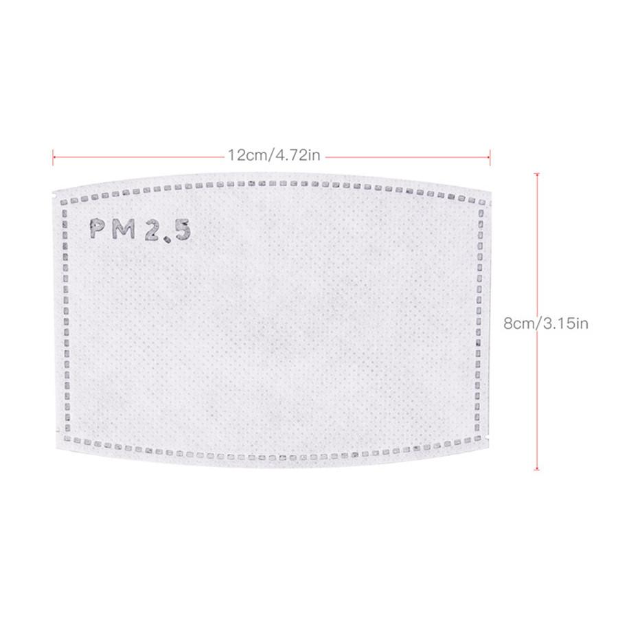50Pcs Adult PM2.5 Activated Carbon Filter Paper Protective Face Cover Filters Insert