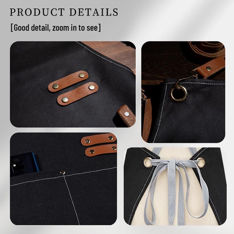 Waterproof Young Waiter Apron with Logo for Milk Tea Restaurant