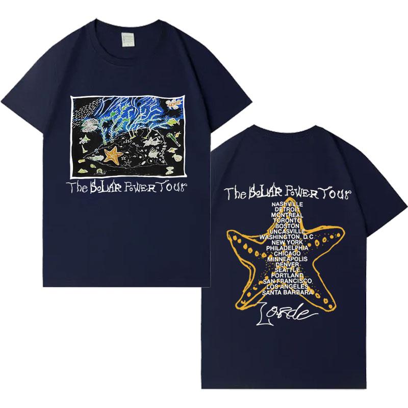 Singer Lorde Trendy Album Tour Tee Men Women Aesthetic Pop Tshirt Pure Cotton Harajuku Clothing Cozy Short Sleeve Top Fans Gift