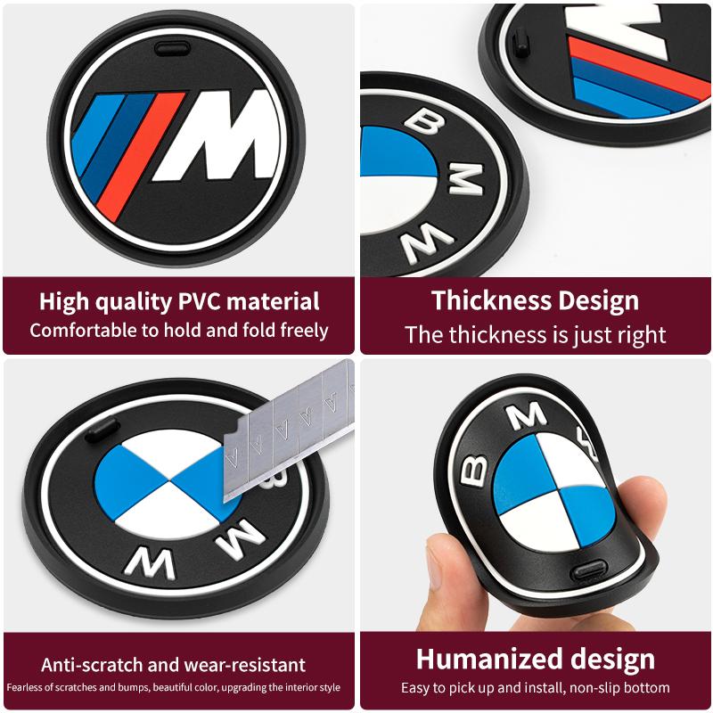 2PCS Car Coasters For BMW 5 Series G30 F10 G32 G20 G05 G01 G02 F20 F30 Silicone Cup Holder Coaster Center Console Accessories