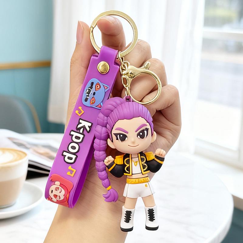 KPOP Demon Hunters Keychain HUNTRIX Figure Keychain Kawaii Rumi Zoey Mira Bag Hanging Ornament Chiritmas New Year GIfts Keyring