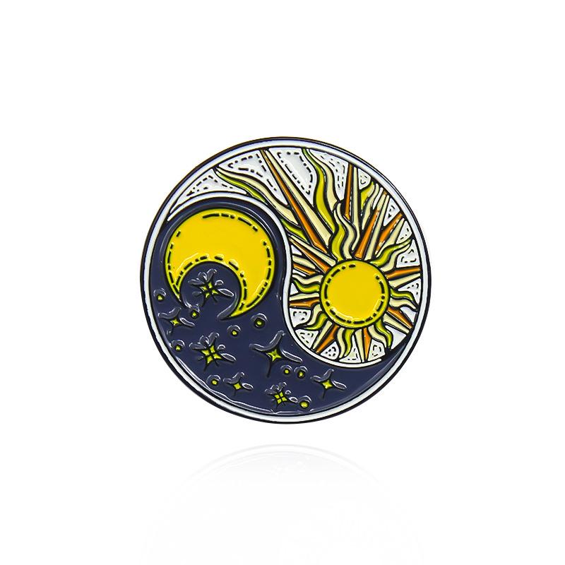 Fashion Bagua Series: Sun, Moon  Dolphin Creative Brooch