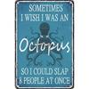 Funny Metal Signs Vintage Octopus Tin Sign Bathroom Kitchen Wall Decor