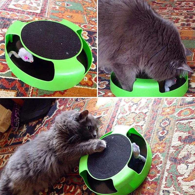 Cat Toy Turntable Roller Mouse Fully Automatic Cat Teasing Interactive Toy Running Along The Track Spinning Wheel Toy Intelligen