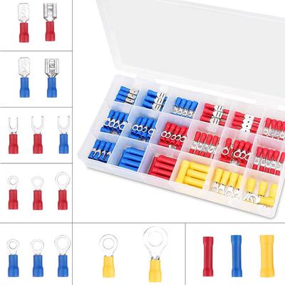 200pcs Cold Pressed Insulated Wire Terminal Box Crimping Connectors