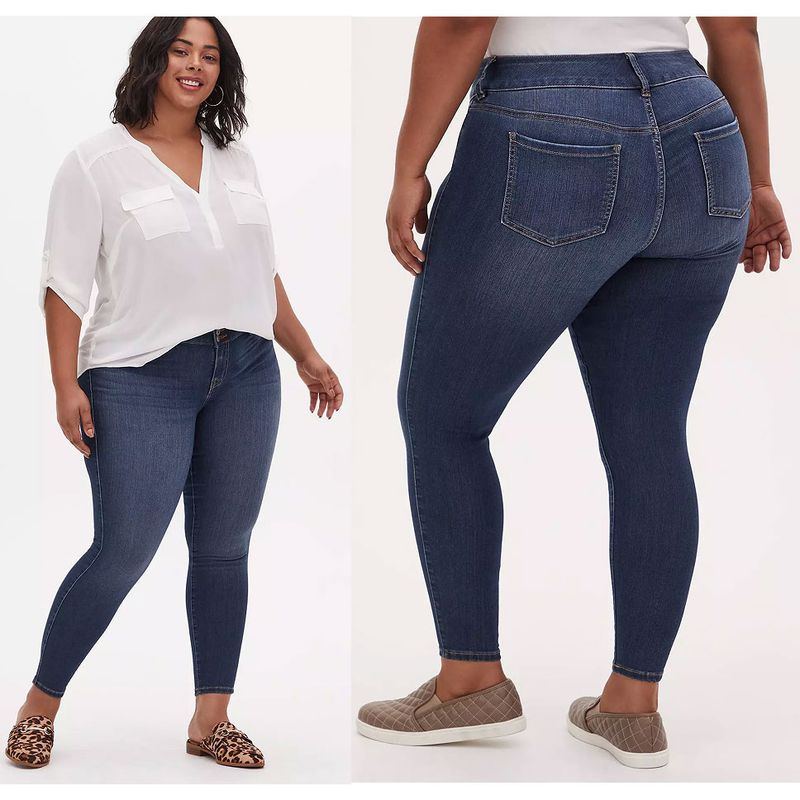 

100.00 Kg-150.00 kg Plus Size Women s Clothing Chubby Girl Silm Slim Looking High Waist Stretch Blue Denim Export Autumn and Winter Clothing 546 XS pants length flaw 20