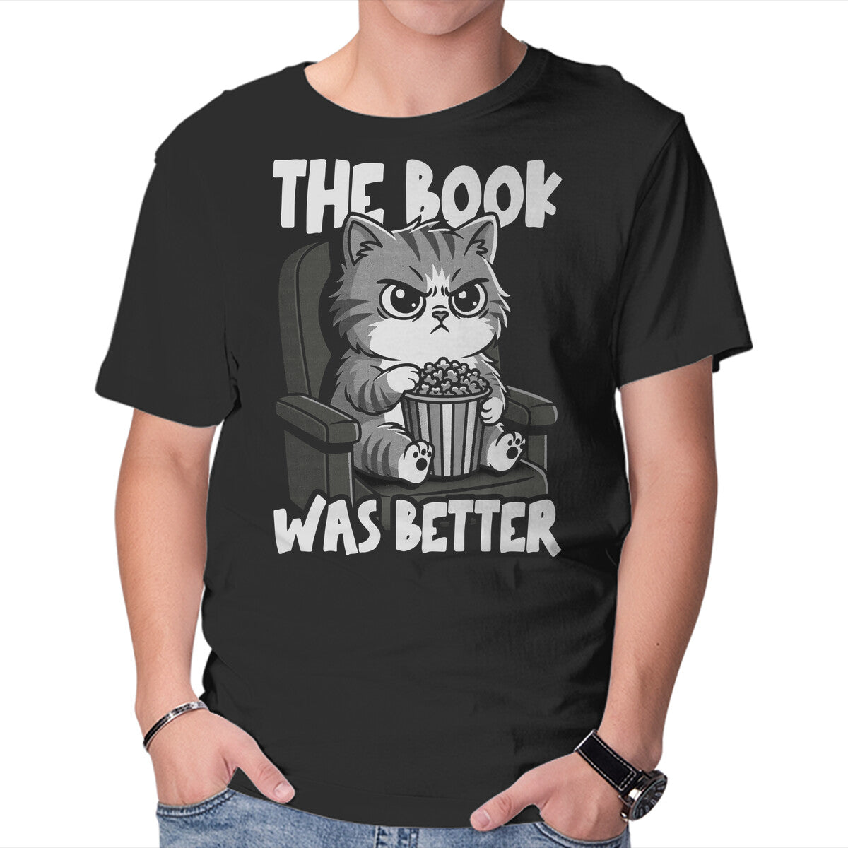 Unisex Crew Neck T-Shirt The Book Was Better IMO Graphic Short Sleeve Casual Tee M
