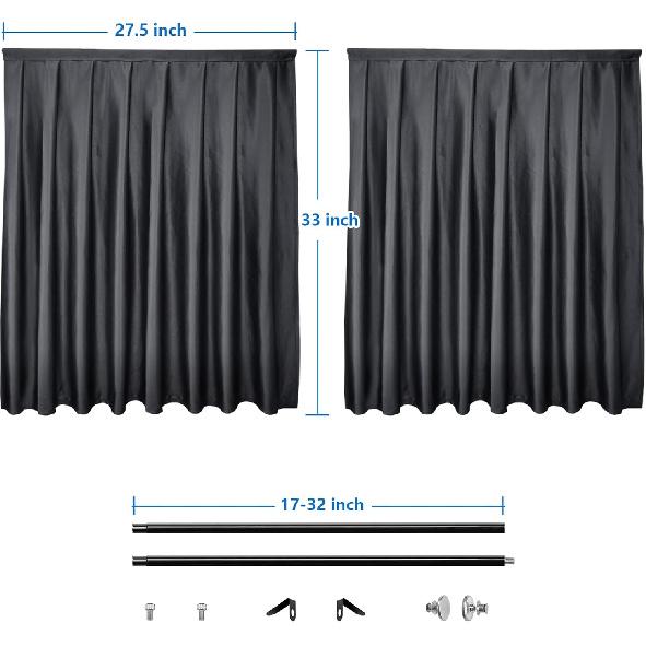 Car Rearseat Divider Curta Blackout Privacy Protection Curtain Automotive Space Divider Universal For Max 55-Inch Interior Width Vehicles (55"X33")