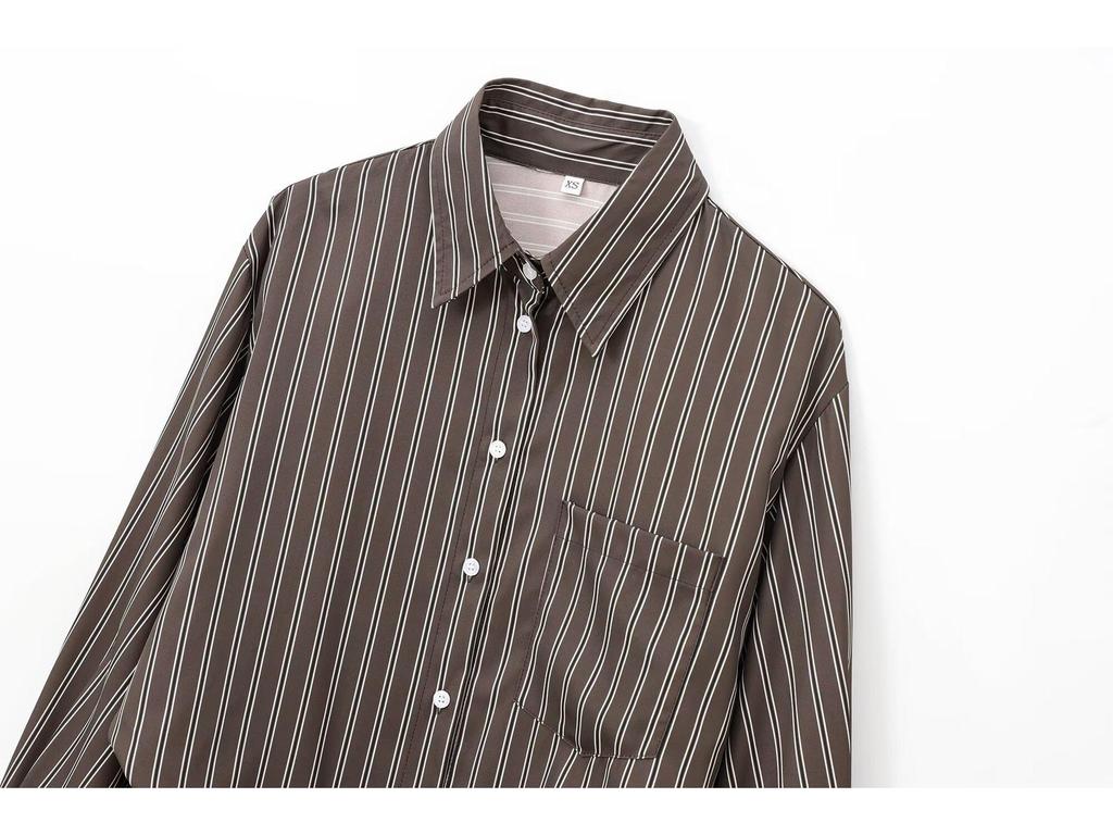 European & American Style Women's Long Sleeve Batwing Striped Shirt