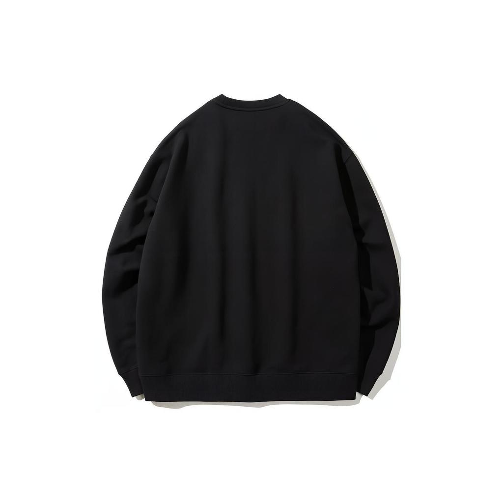 Letter Round Neck Pullover Long Sleeve Sweatshirt Unisex sweatshirt Black LE2203CR01BK