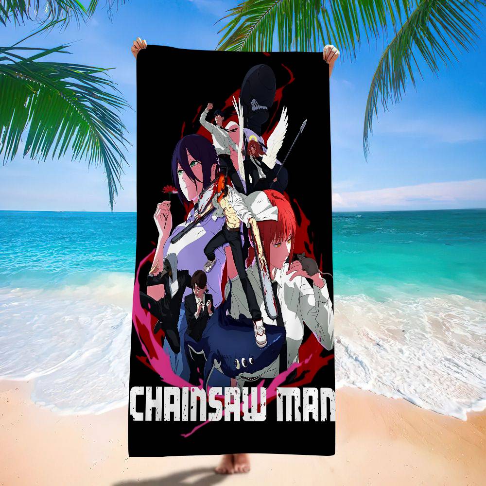 C-Chainsaw M-Man Microfiber Printed Beach Towel Mountain Climbing Yoga Beach Swimming Running Absorbent Soft Towel