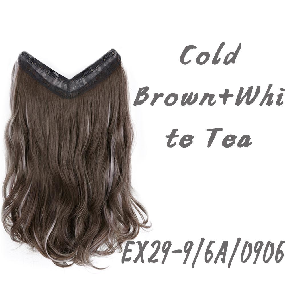 

Парик из синтетического волокна Bybrana с выделенными волнами V-образной формы с четырьмя картами, черный, коричневый