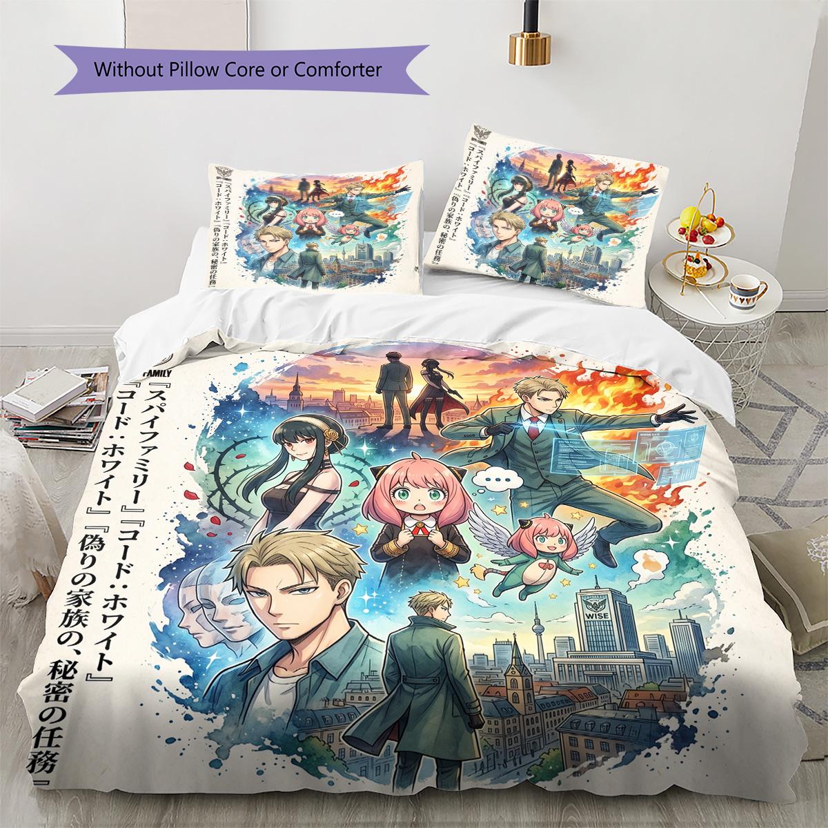 

SPY×FAMILY Pillowcase & Duvet Cover Set for Home Decor Birthday Gift (1 * duvet cover + 2 * pillowcase, without core) 135x200cm