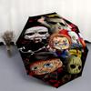 1pc Horror Icons Fully Automatic Folding Portable Umbrella, 8 Iron Frames, Three-Fold Design, Suitable for All Seasons, Suitable for Outdoor Use.D054