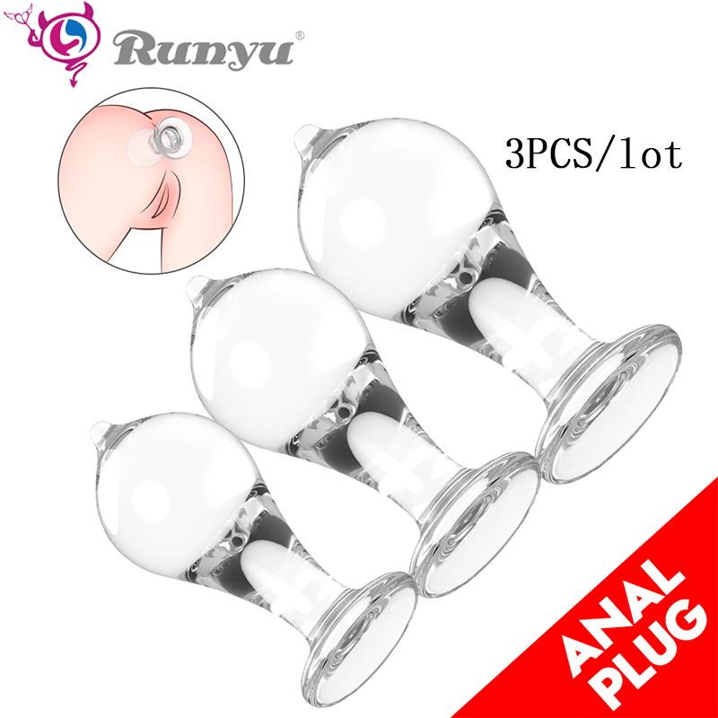 3PCS/Lot Transparent Anal Plug for Women Men Butt Plugs Adult Masturbation Adult Gay Sex Toys