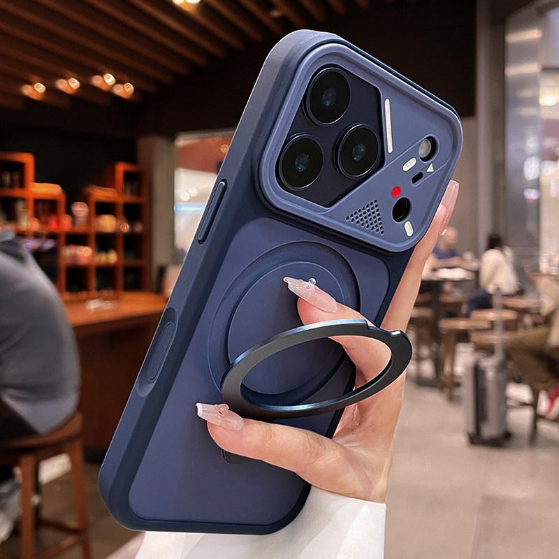 For Folding Bracket Matte Armor Case For For Iphone 17E 17 Air 16 1 14 13 12 Pro Max Plus 11 16E Magnetic Shockproof Cover