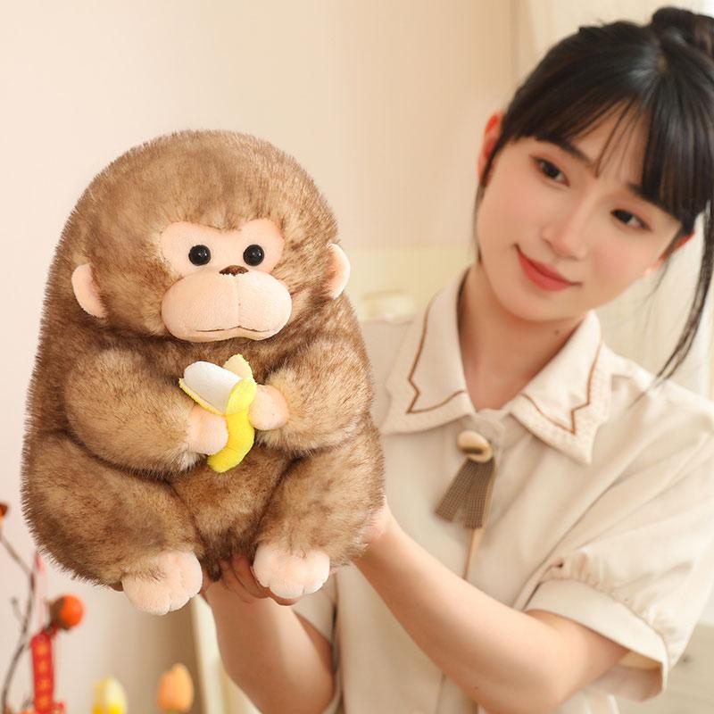 Cute And Charming Plush Monkey Plush Playthings Adorable Monkey Featuring Banana Dolls Stuffed Gentle Animal Pillow Lovely Birth Date Gifts