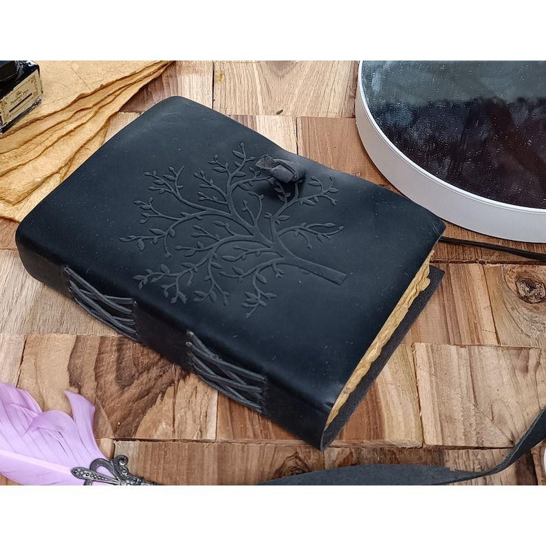 Tree of Life Leather Journal: Handmade Grimoire Book of Shadows - Vintage Style