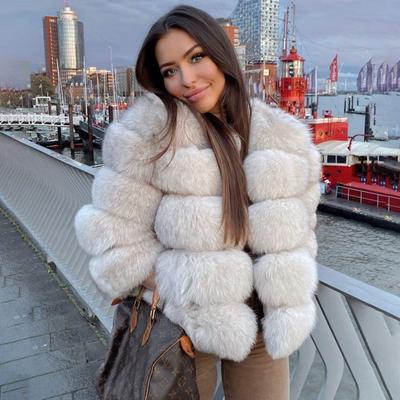 Damen Pelzmantel Fuchspelz Jacken für Damen Kleidung Natürliche echte Fuchspelz Jacke Mäntel für Damen Pelzjacke