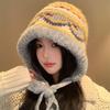 Vintage Fair Island style knitted pullover hat hat women's autumn and winter warm face small wool hat