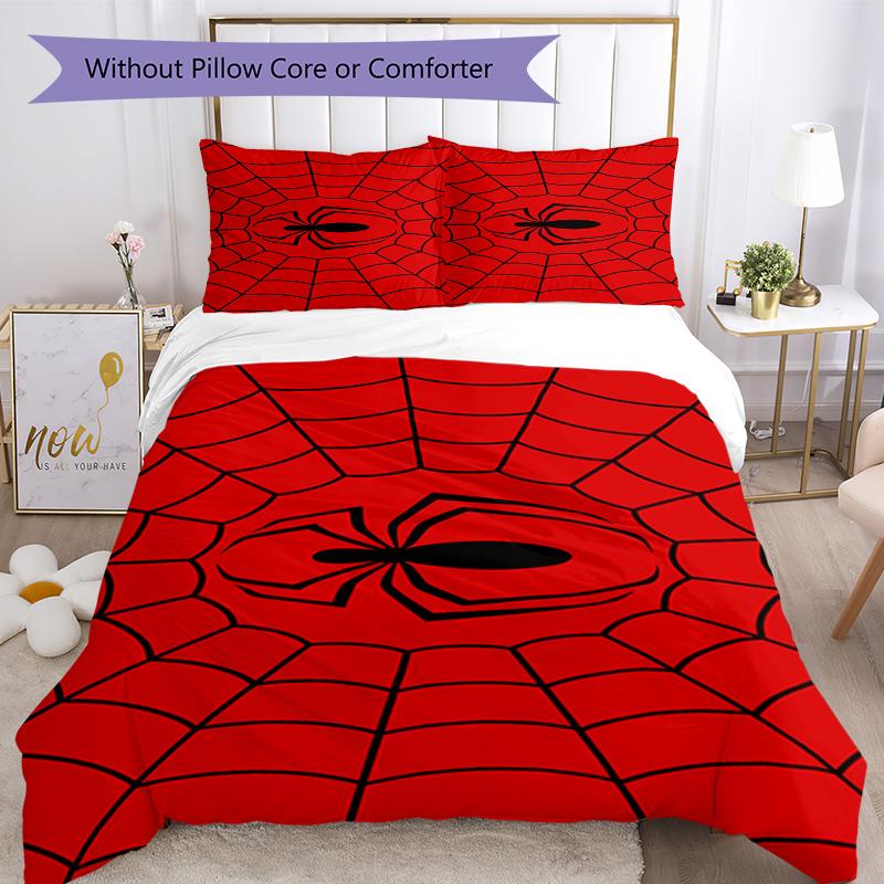Spider Web Bedding Set Breathable Duvet Cover with Pillowcases Decorative Bed Linen for Bedroom Home Decoration Birthday Gift