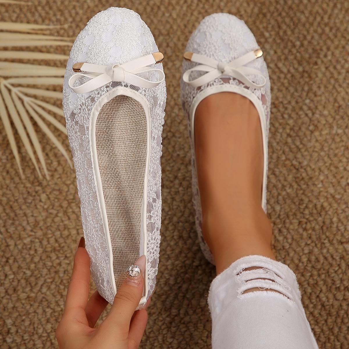 

Новые женские туфли-балетки с бантом, женские сандалии слипоны с вырезами, плоские полые летние сандалии, zapatos de mujer 36 белый