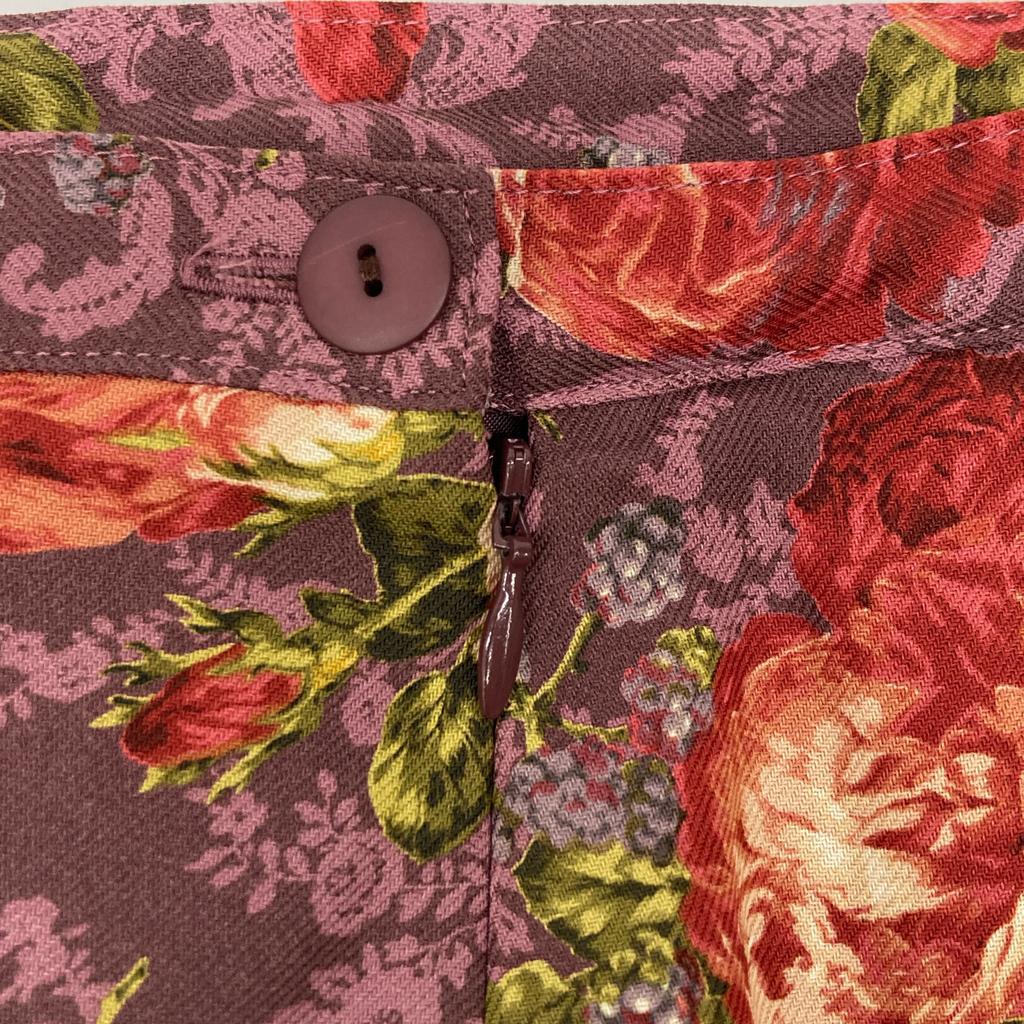 INGEBORG P0206FS06 Purple Floral Skirt Skirt L purpleUsed