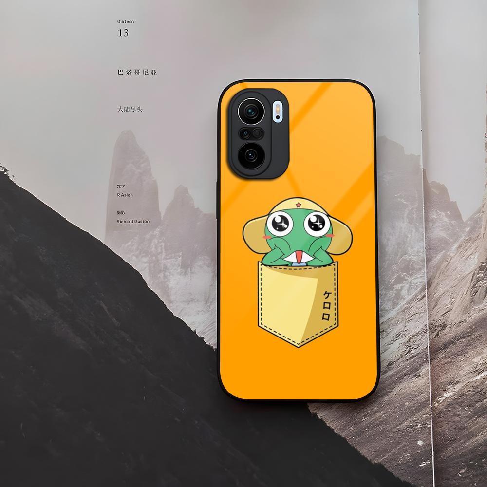 Cartoon Keroro Gunsou Frog Phone Case Tempered Glass For Xiaomi 15 14 12 Lite Pro 13 11t Lite POCO M6 M5 X6 X5 X3 F5 F6 Pro Cove