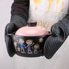 Heat Resistant Mitts with Thick Cotton Liner Non-Slip Silicone Oven Mittens for Baking Cooking Grilling Stove Gloves, Waterproof