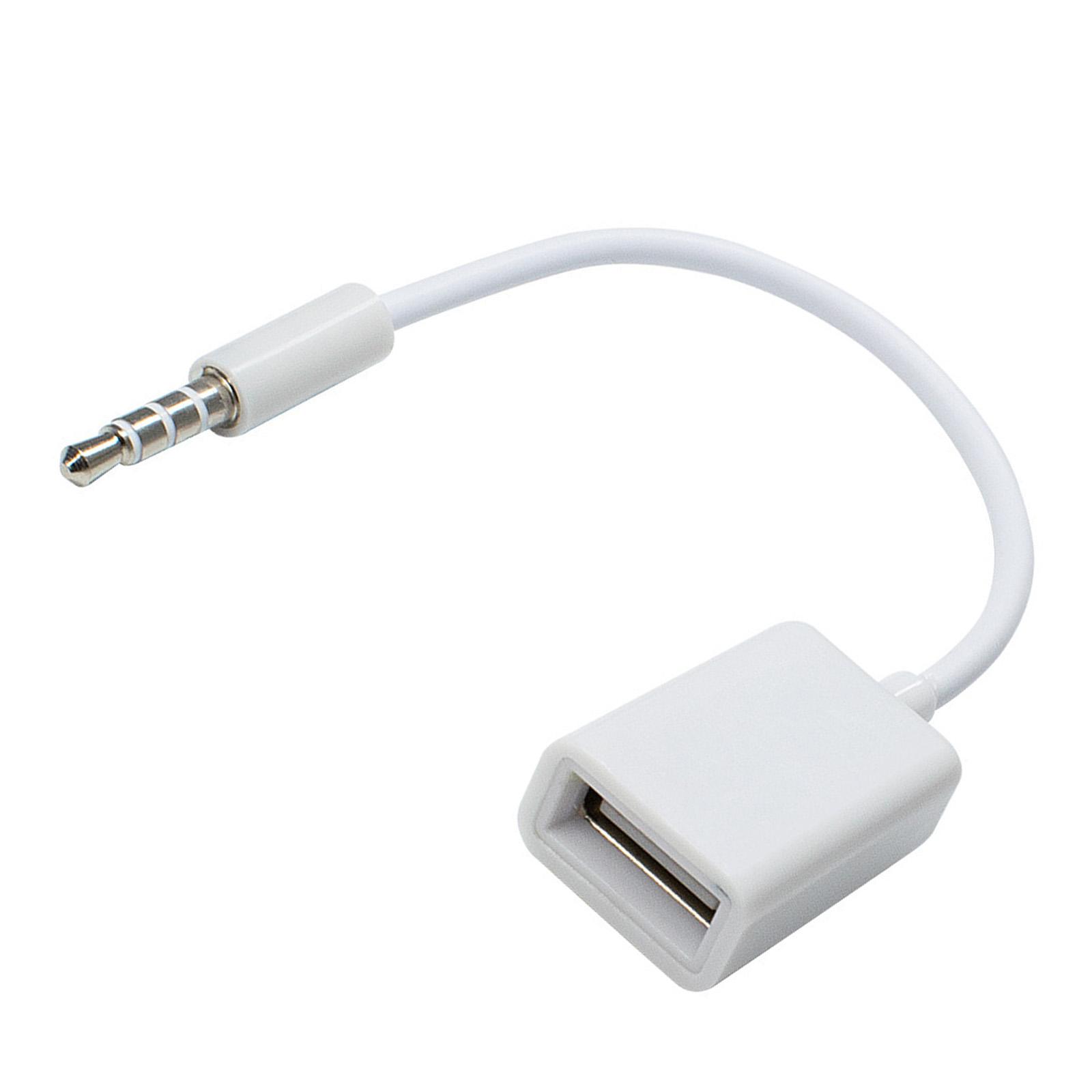 

Универсальный автомобильный стерео кабель-адаптер 3,5 мм USB, подходит для звуковых систем, потоковой передачи музыки без функциональности декодирования белый