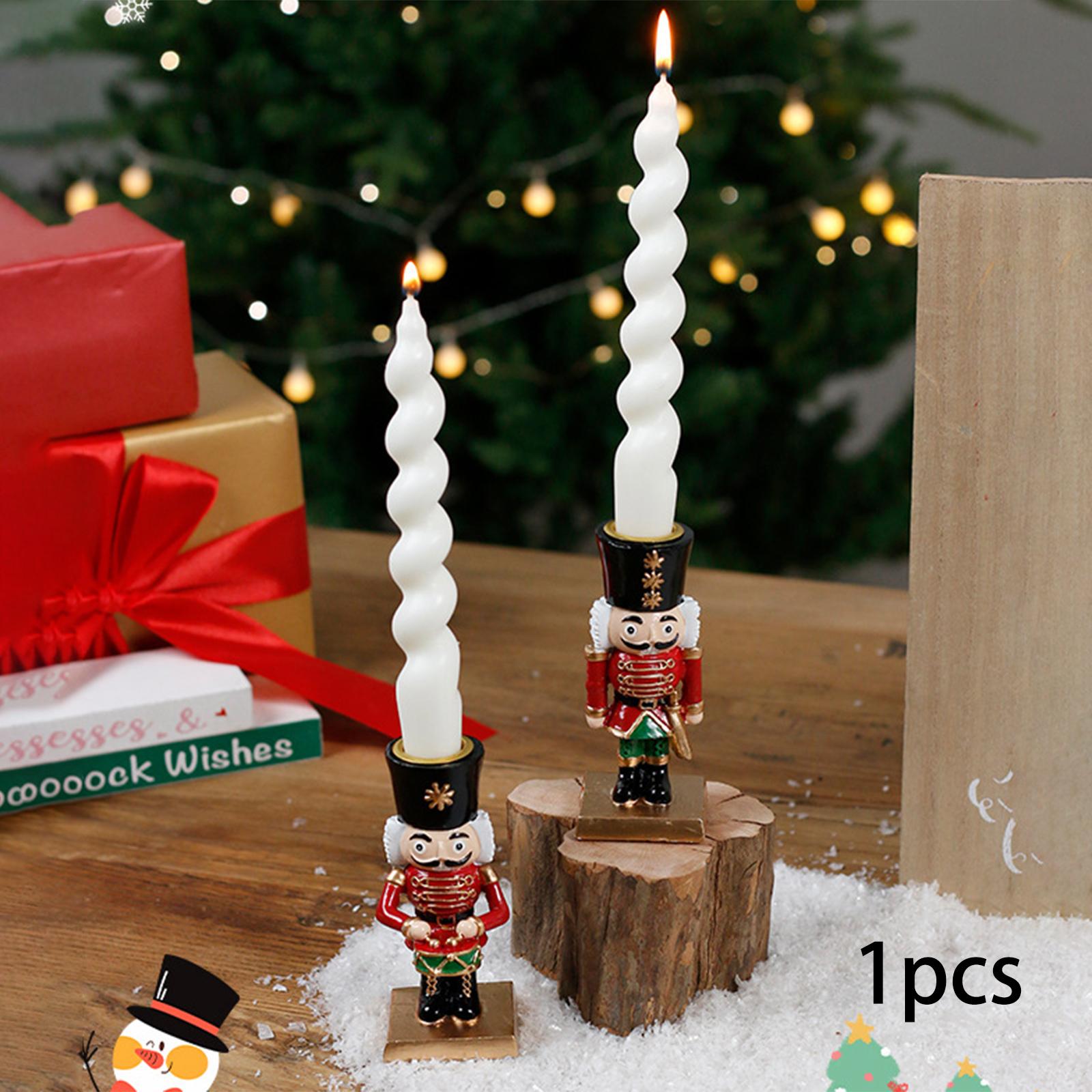 

Nutcracker Candle Holder Candlestick Holder Festive Candle Stand Desktop Decoration 4.53inch Nutcracker Ornament for Holiday разноцветный