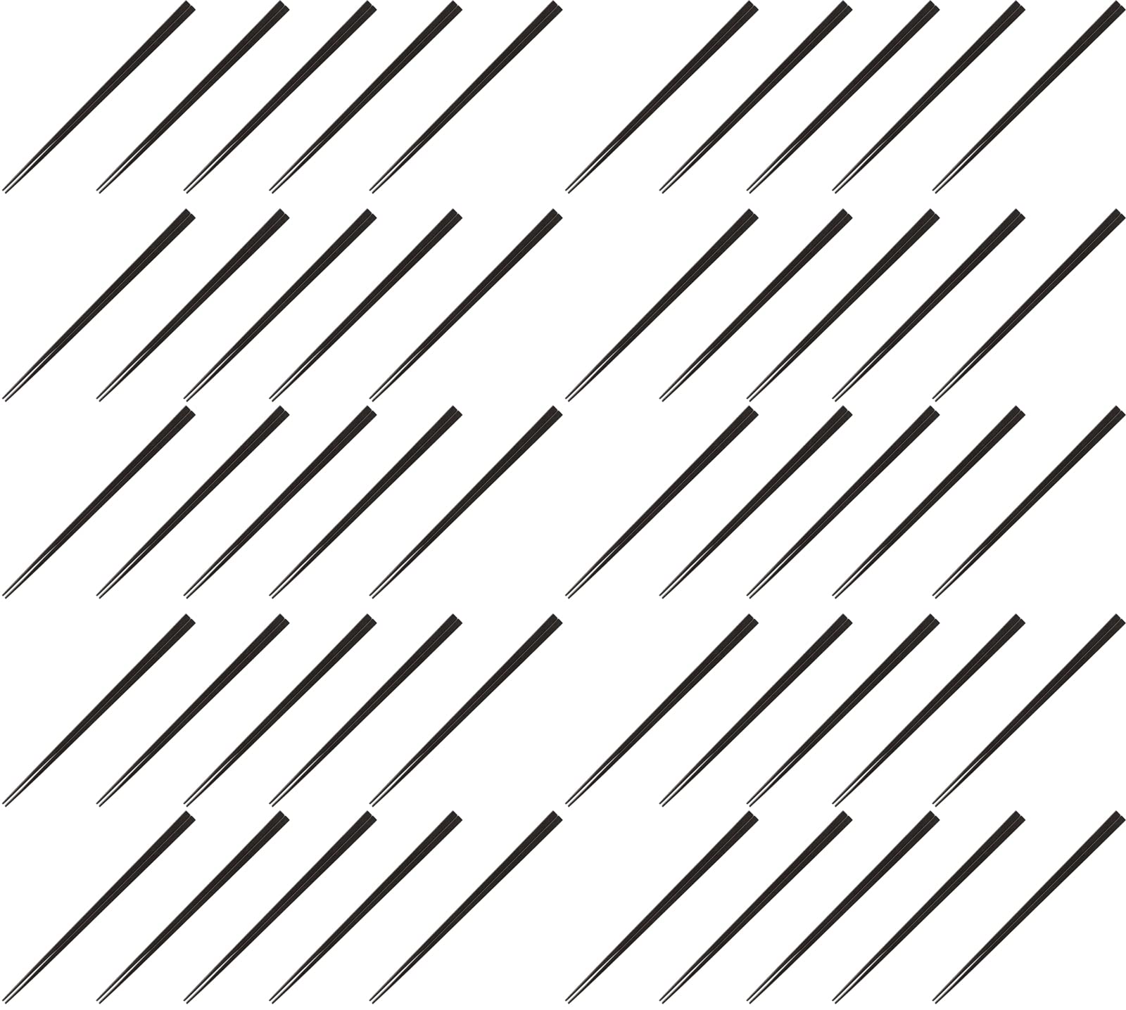 

Fukui Craft SPS Made in Dishwasher Slim Commercial Set of 50 Chopsticks, Resin, Japan, Safe, Square, Black, 23.5cm, чёрный