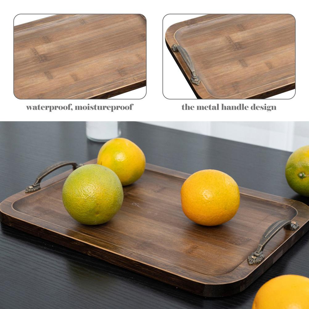 Prostokątna taca na przekąski, dekoracja filiżanki do kawy, deser, bambusowy serwis do herbaty