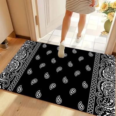 Paisley Pattern Carpet Mat Rug - Classic Bandana Design Home Decoration for Living Room Bedroom Welcome Mat Home Mat