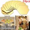24Pcs Mirror Sticker Acrylic Wall Stickers Hex Self-Adhesive Mosaic Tiles DIY Bathroom Home Decor 3D Bedroom DIY Decal