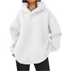 Women's Hoodies & Sweatshirts - Fashionable Women Solid Color Hooded Sweatshirt Long Sleeve Pullover