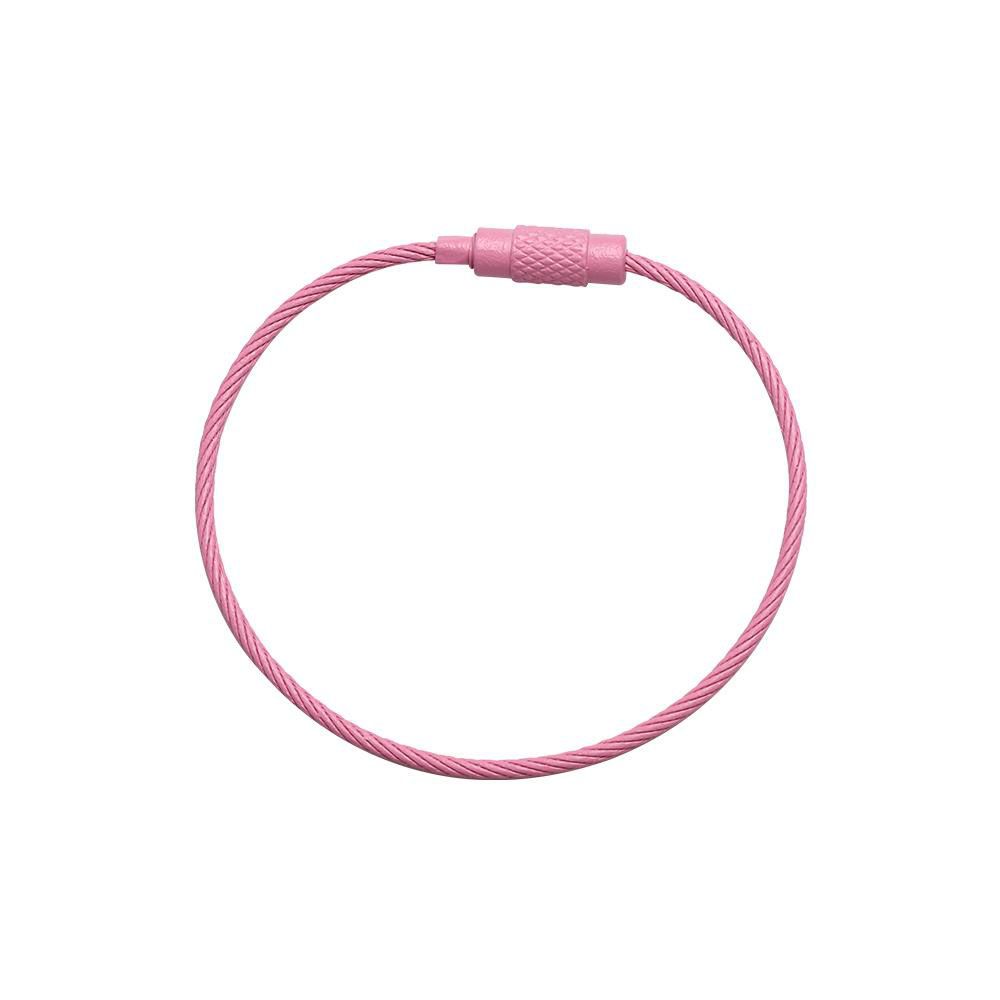 

10 шт. 1,5*150 мм Держатель Бирка для багажа Для кемпинга на открытом воздухе Брелок Веревка EDC Брелок Кабельный тросик Винтовой замок розовый