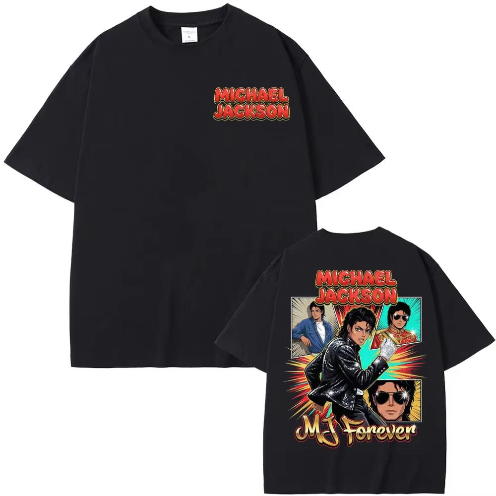 

Michael Jackson MJ Forever Anime Comic Style T Shirt Unisex Women Fashion Retro s Eras Gift Tshirts Casual ONeck Loose Tshirts S