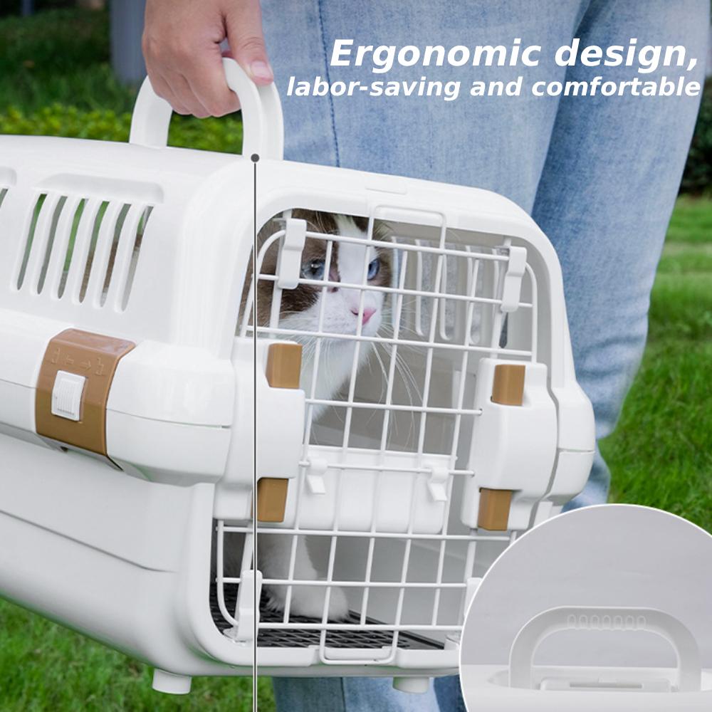 Dog Cat Carrier Hard Sided Pet Supplies Cage Indoor Outdoor Visit Hiking Pet Carrier Spacious Comfortable Portable Sturdy