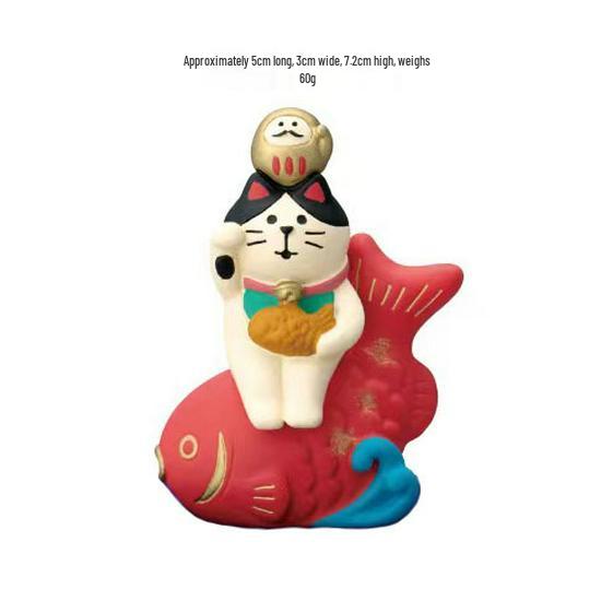Lucky Cat Feng Shui Ornament for Home, Office, Car, or Store Decoration
