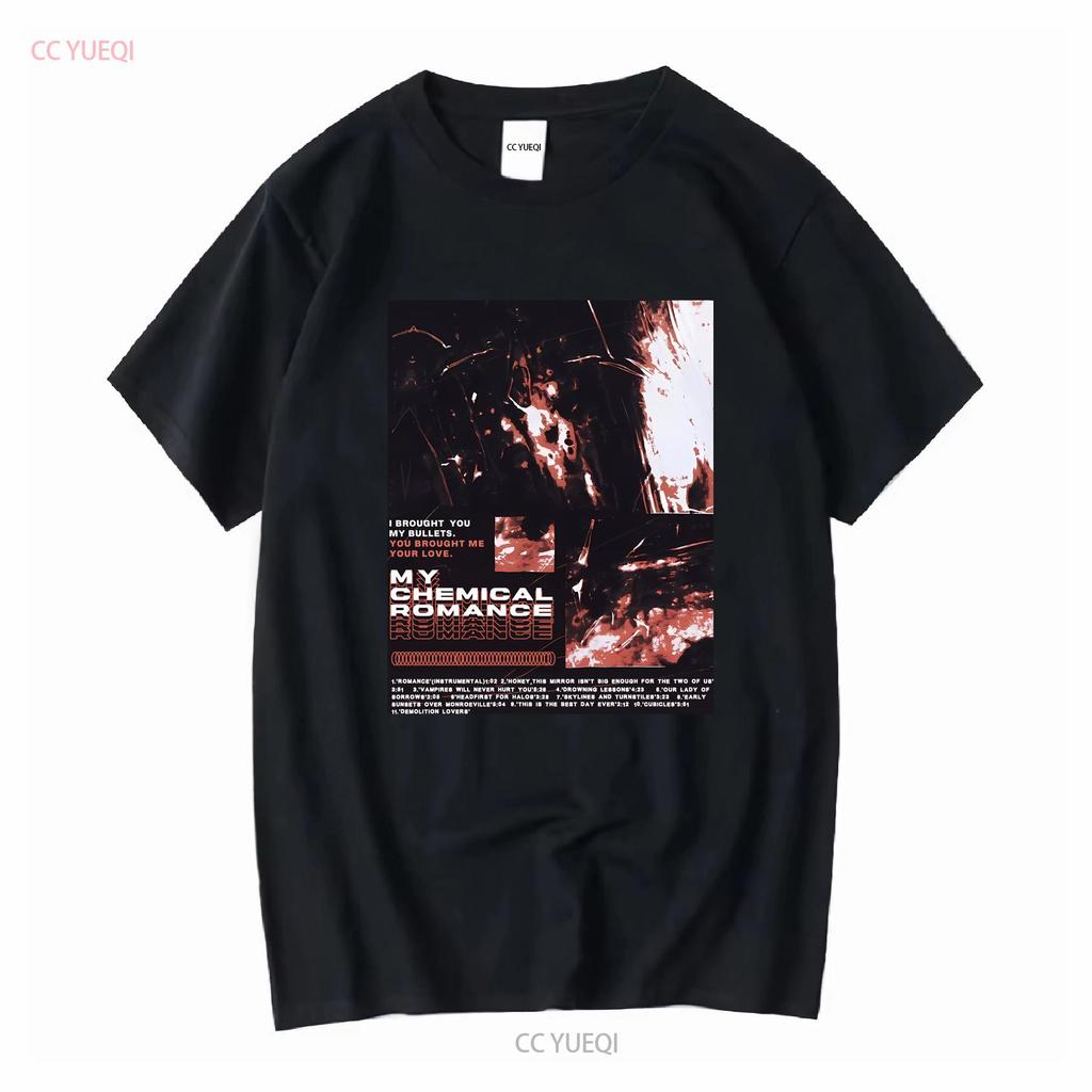My Chemical roUnisexce Outline Repeat T Shirt Vintage Washed Unisex Slightly Stretched Homme Comfortable Top For Everyday Wear