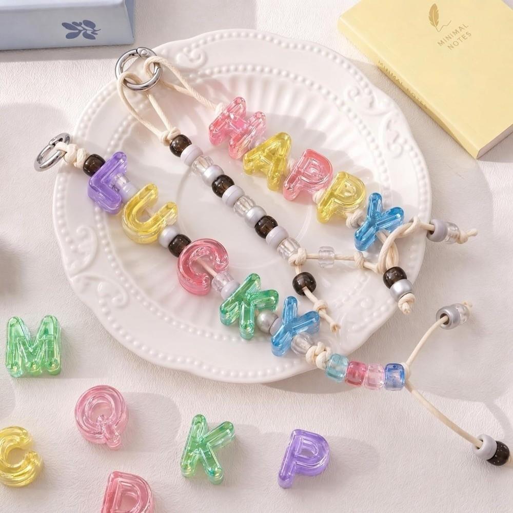 26 PZ Perline Colorate per Artigianato Fai da Te Perline Trasparenti per Braccialetti con Nome Braccialetto Personalizzato