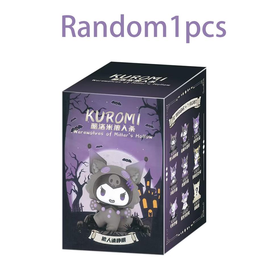 Sanrio Kuromi Werewolf Kill Series Action Figure Dolls Anime Figures Surprise Bag Cute Model Fans Collection Toy Blind Bo