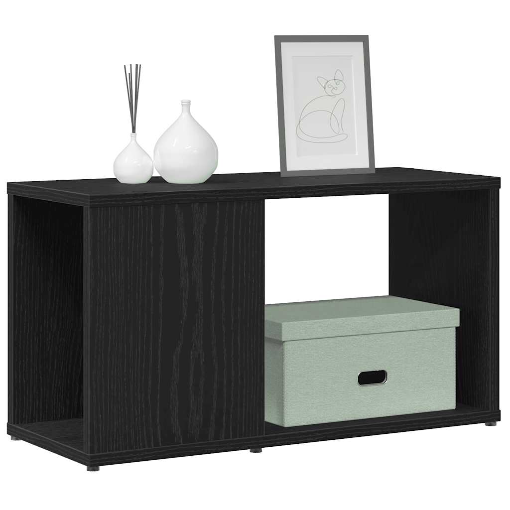 TV Cabinet Black Oak Effect 60 X 24 X 32 Cm Wood Based Material