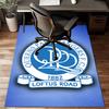 Queens Crest Football Rug for Living Room, Game Rooms, Office, Bedroom, Office Floor Mat Playful Design, fan gifts Christmas decor